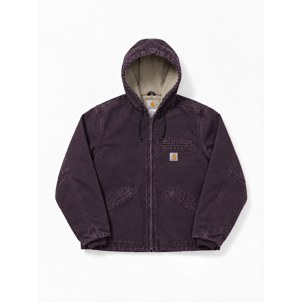 Carhartt Women's M Purple Sherpa Lined Hooded Full Zip Jacket Cozy Workwear